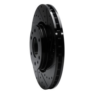 Buick Rainier Brake Rotor (1) - Front Right - R1 Concepts - Drilled & Slotted - Black - `02-`09